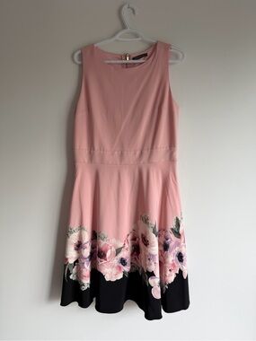 Suzy Shier Pink Floral Fit & Flare Dress | Feminine Occasion Dress | NWT | Large